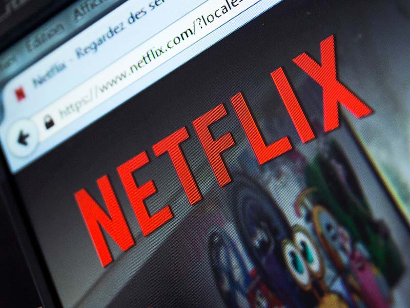 Vista de la página de inicio de Netflix