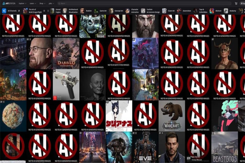 ArtStation no deja de recibir criticas contra el arte con IA