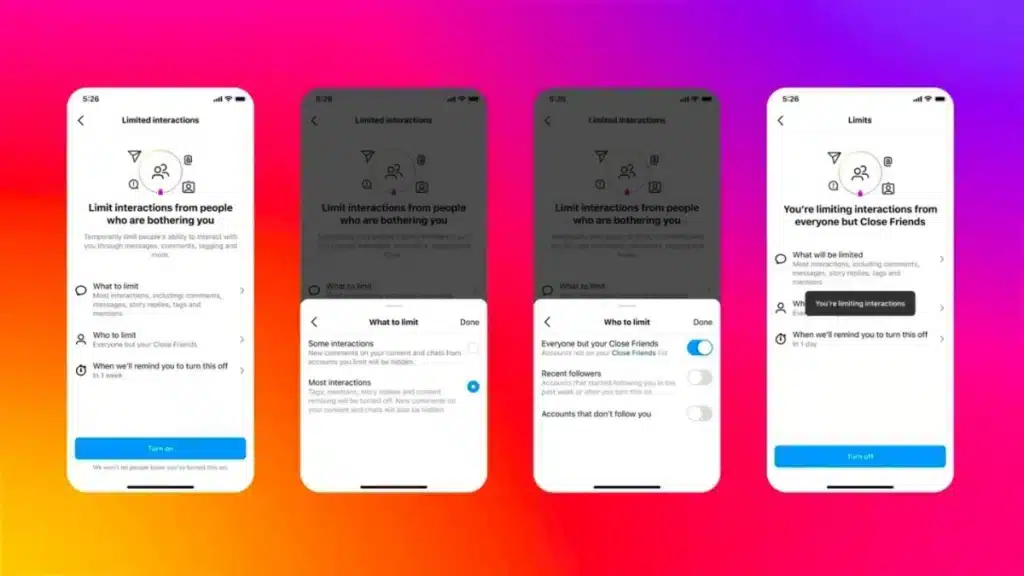 Actualización de Instagram- protección contra el acoso con botón de interacciones limitadas
